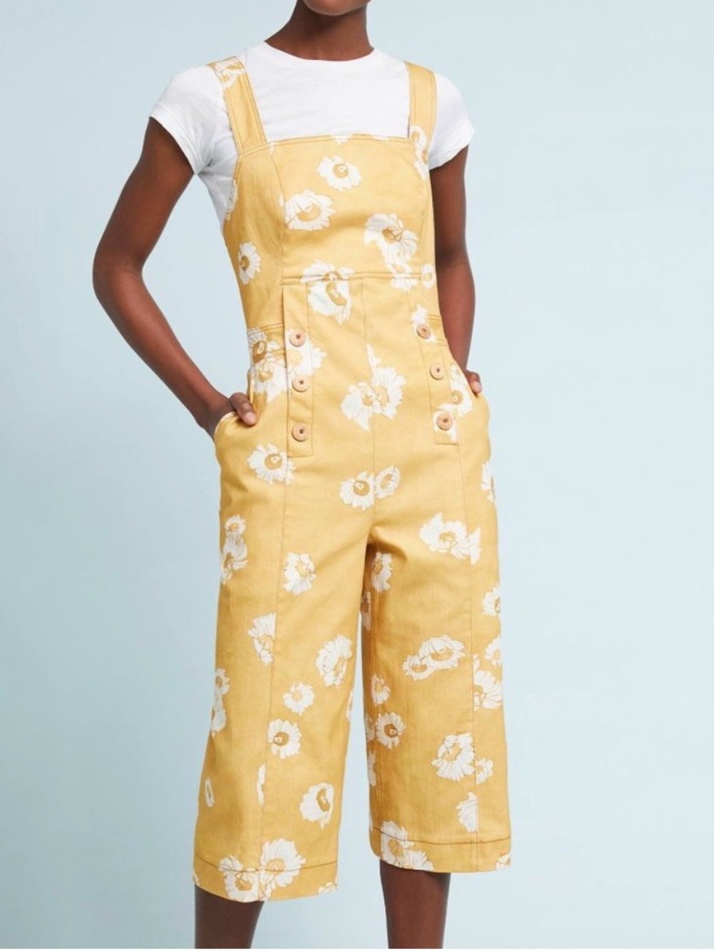 Antropology Sissa Daisy Days Denim Jumpsuit